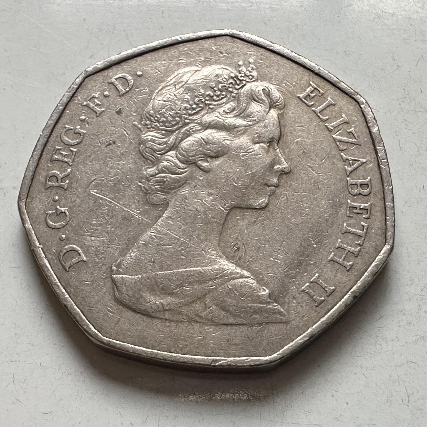 🌹外币初藏🌹🐯2026年第8场  每周二四六晚8️⃣点 接代拍 英国1973年50便士纪念币