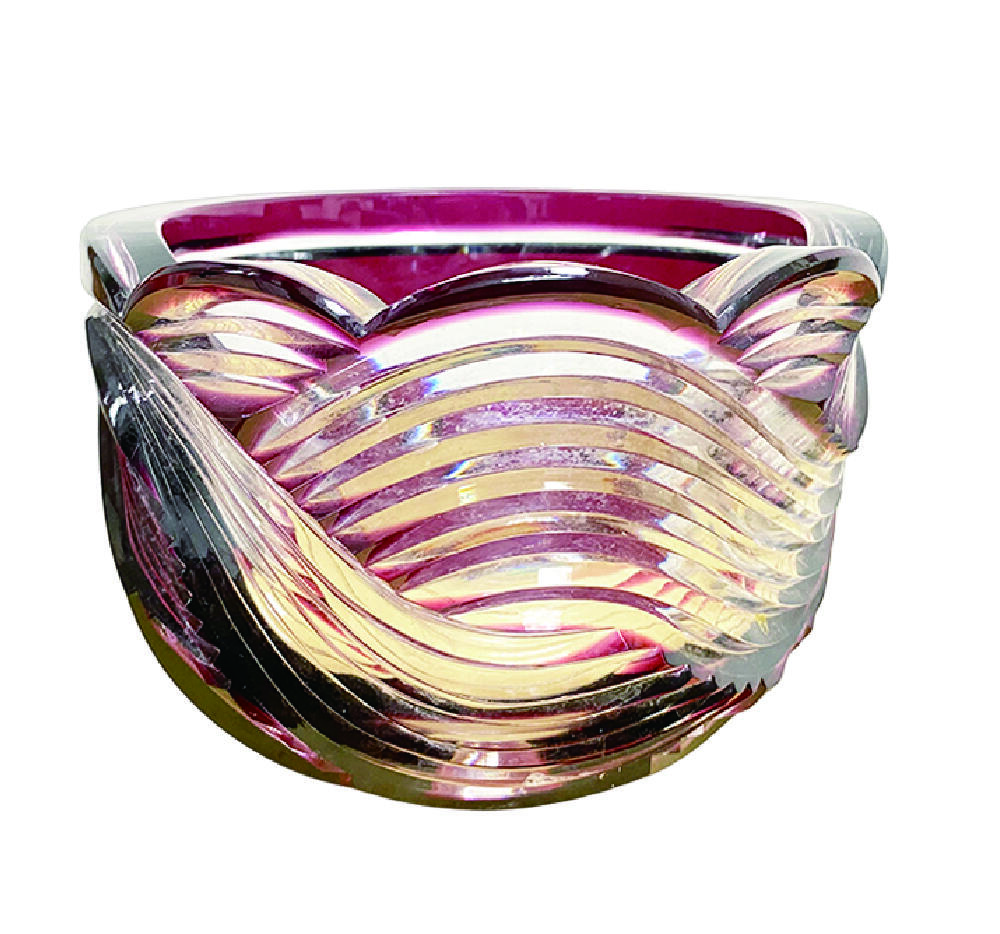 上海拍卖行2025年秋季古董珍玩拍卖会 比利时手工切割套色水晶糖果缸