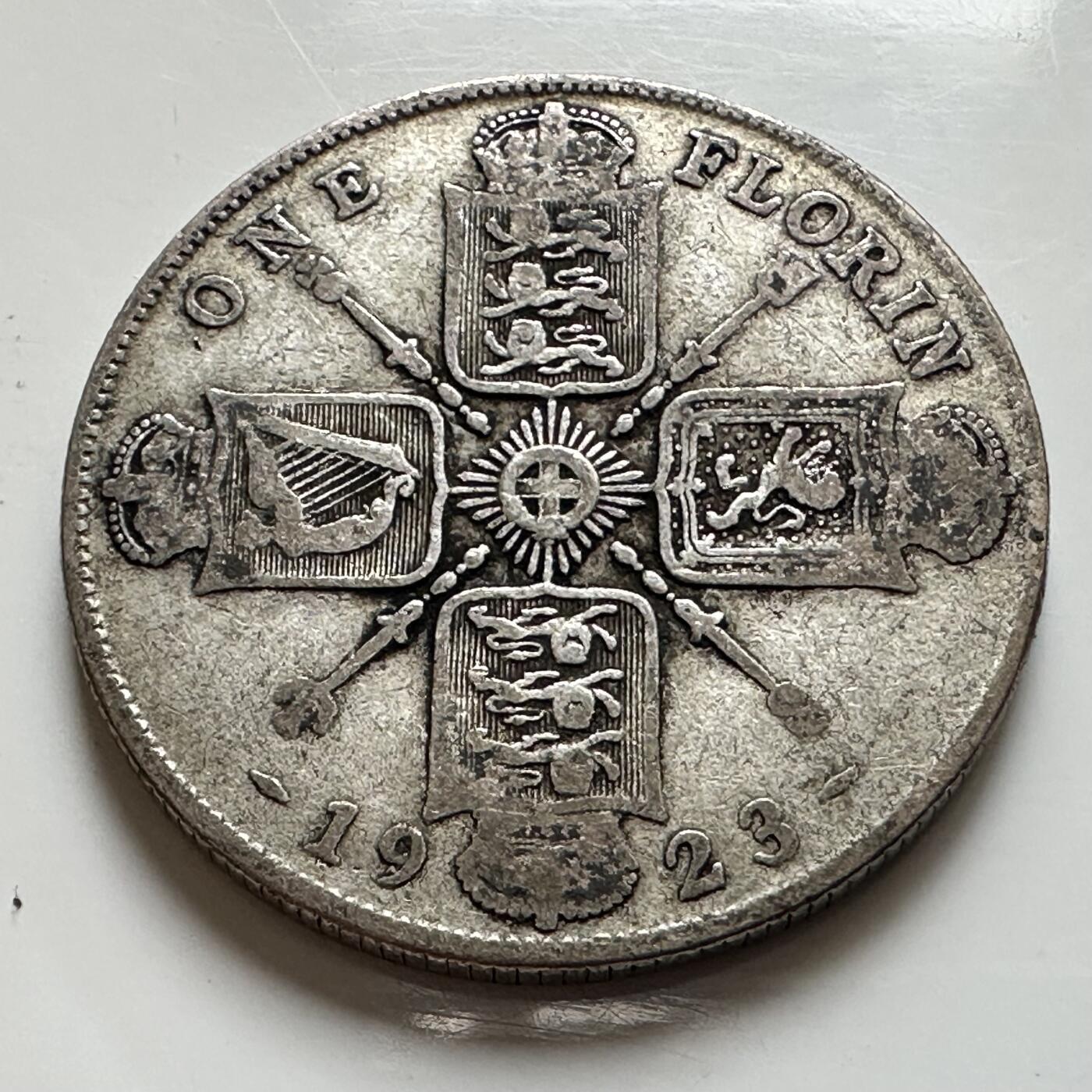 🌹外币初藏🌹🐯2026年第8场  每周二四六晚8️⃣点 接代拍 英国1923年1弗洛林银币 11.3克50%银