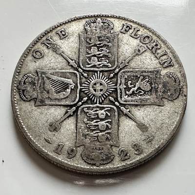 🌹外币初藏🌹🐯2026年第8场  每周二四六晚8️⃣点 接代拍 - 英国1923年1弗洛林银币 11.3克50%银