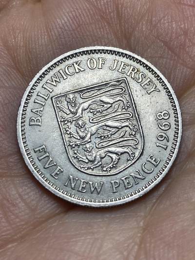 2026年第八场(总第一百七十七场）外国好品散币场(免佣金) - 英属泽西岛🇯🇪1968年5新便士(伊丽莎白二世中年花冠，十进制第一版)