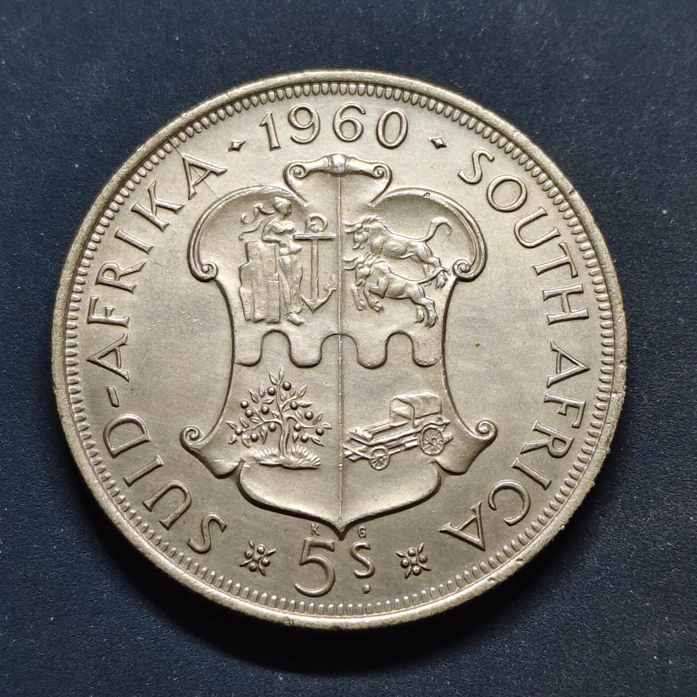 【全场包邮】纯粹捡漏拍495场-持续更新中 南非1960年5先令联盟成立50周年克朗型纪念银币