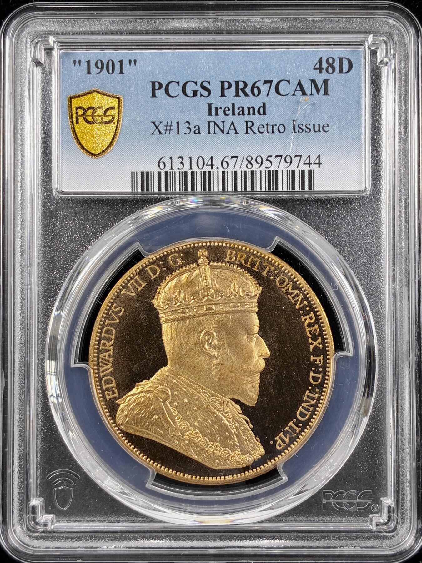【雨安】【直播拍卖】【第0124期-评级币章】2026-01-17 周六 19:30 [评级欧洲] Ireland 爱尔兰 48D 1901年 爱德华七世 X#13a 精制 PCGS-PR67CAM 精制币