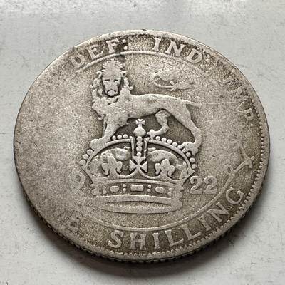 🌹外币初藏🌹🐯2026年第8场  每周二四六晚8️⃣点 接代拍 - 英国1922年1先令银币 5.65克50%银 b