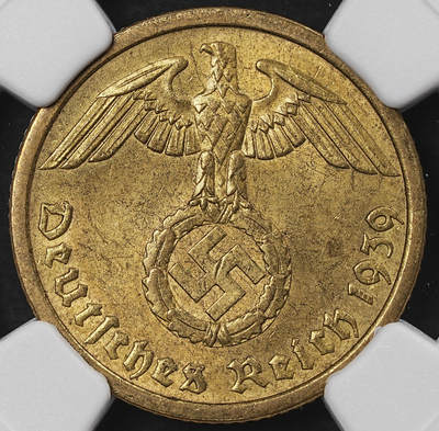 修遠堂世界钱币第101期 - NGC MS63 1939年德国10芬尼 A厂铭