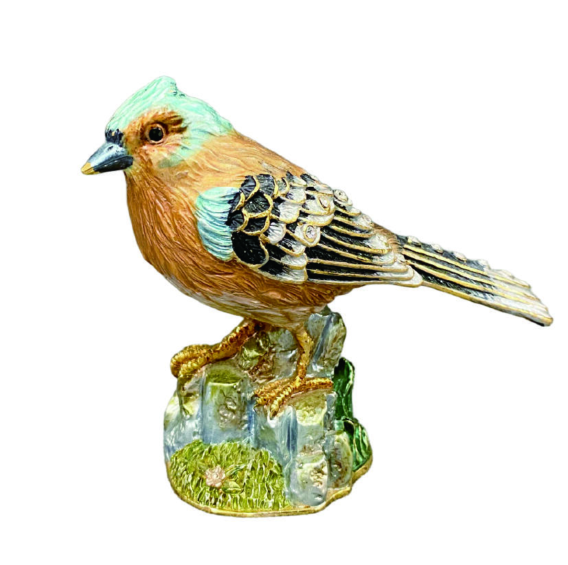 上海拍卖行2025年秋季古董珍玩拍卖会 欧式珐琅彩绘小鸟摆件