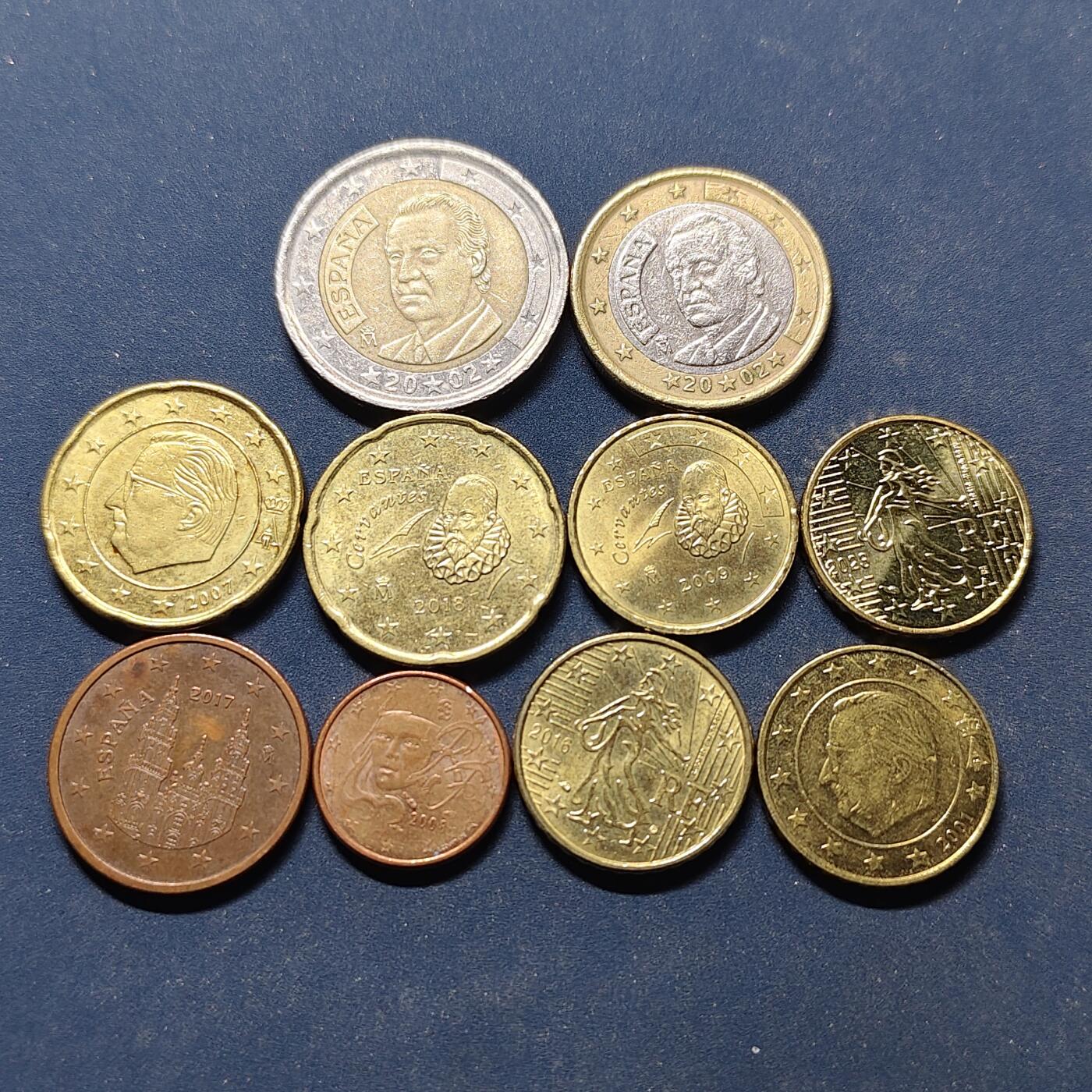 【全场包邮】纯粹捡漏拍494场 欧洲各国各年份欧元硬币10枚一组