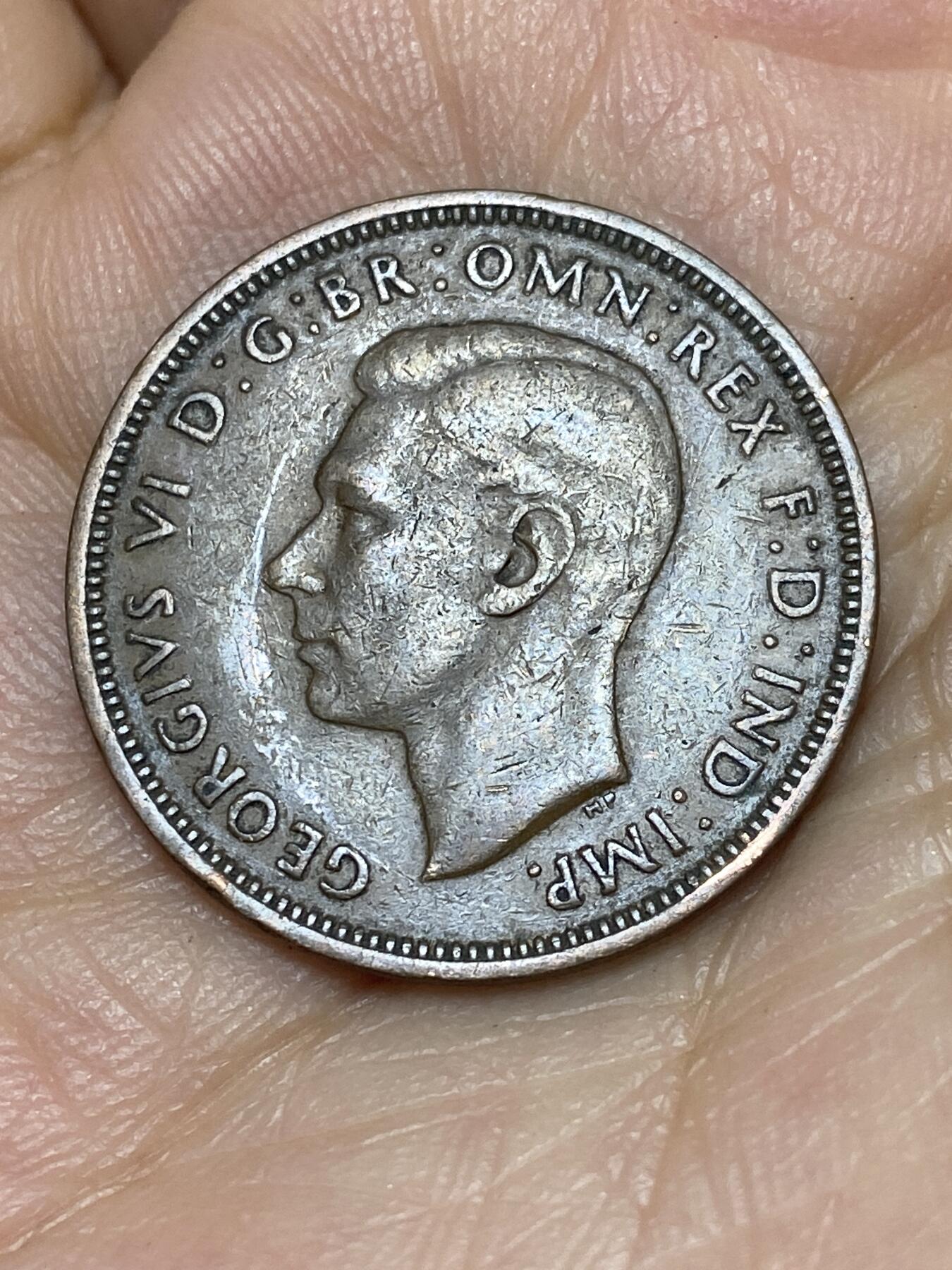 2026年第八场(总第一百七十七场）外国好品散币场(免佣金) 英国🇬🇧1943年半便士(乔治六世第一版)