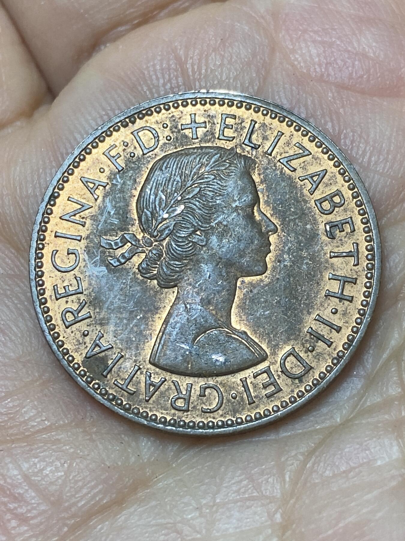 2026年第八场(总第一百七十七场）外国好品散币场(免佣金) 英国🇬🇧1962年半便士(伊丽莎白二世青年桂冠第二版)