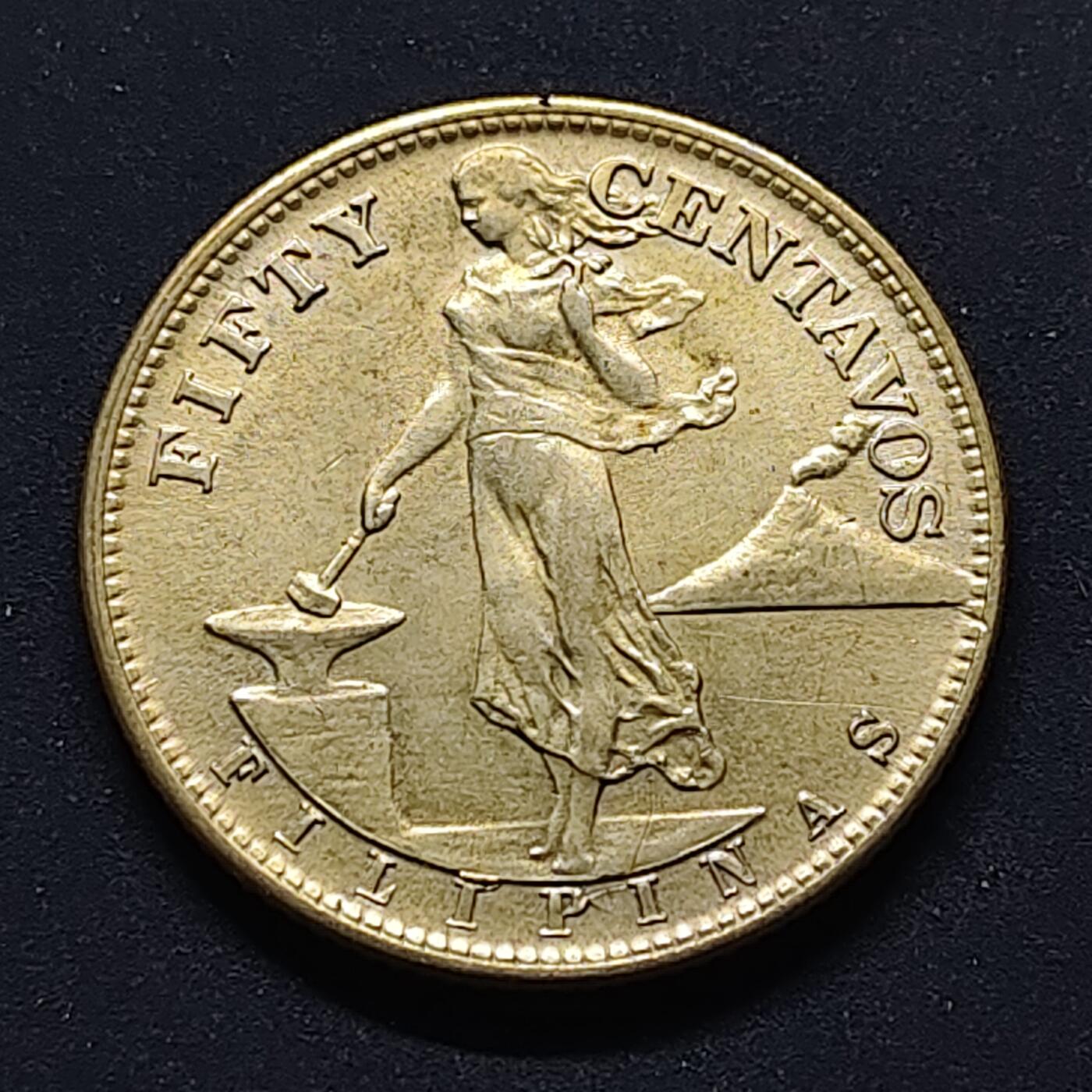 【全场包邮】纯粹捡漏拍494场 美属菲律宾1945年50分银币【27.5毫米10克，纯银价约150元（按20元银价折算）】