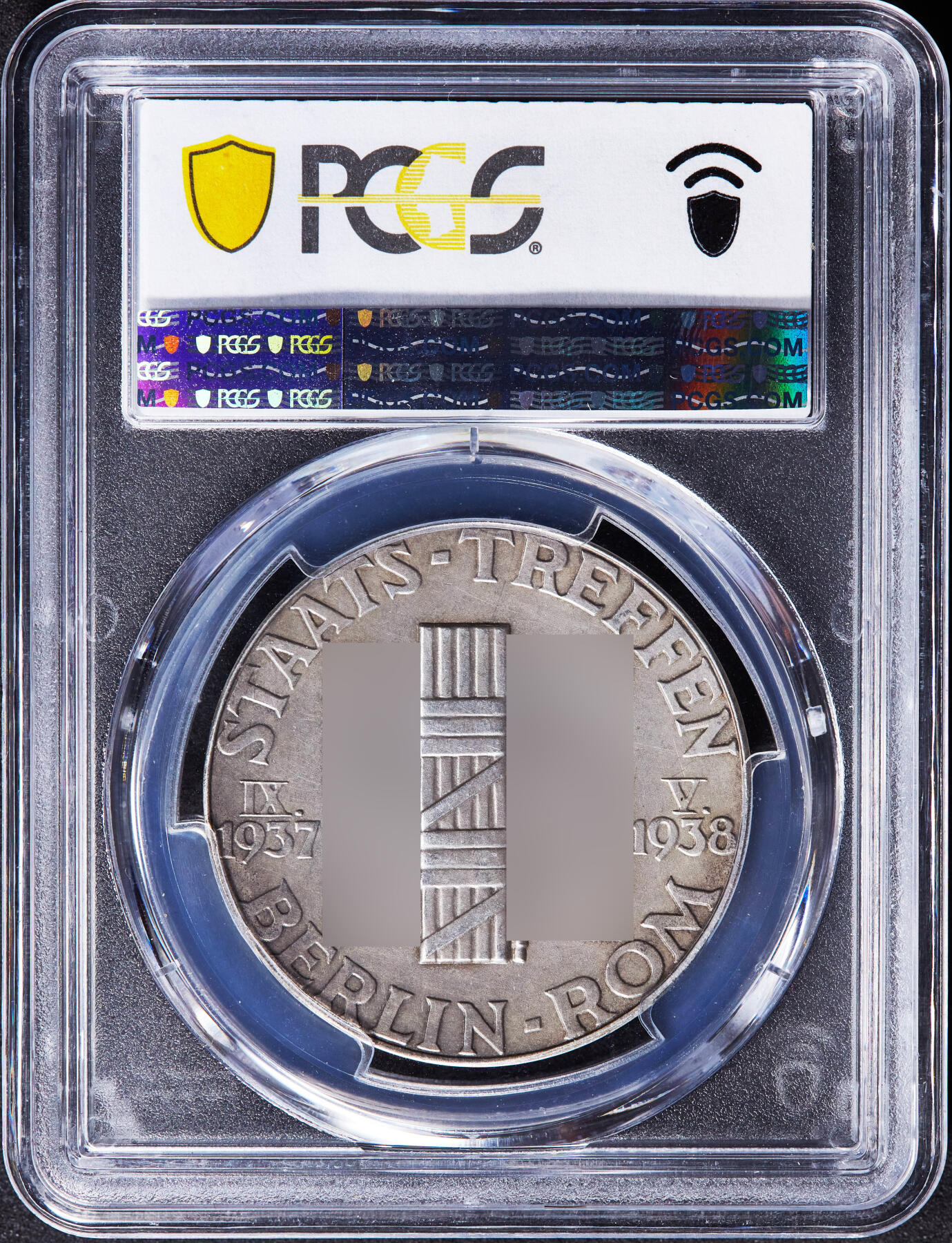 【俄甄集藏】“万象更新、马呈祥瑞”迎新春俄甄精品场-2026年(047)01-21 星期三 晚 19:30 全场包邮 德国第三帝国1938年德国总理与意大利墨索里尼互访首都纪念银章，PCGS SP63，高浮雕名誉品种，原图联系客服或者查询相关官网查看