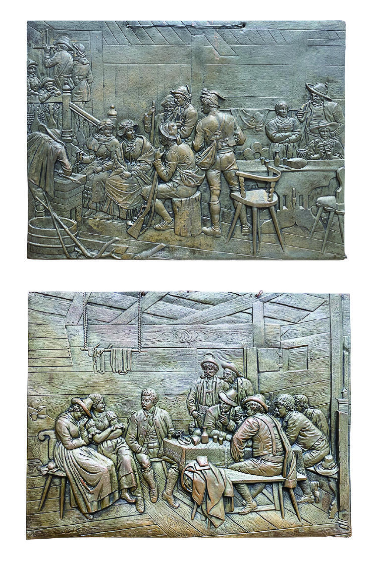 上海拍卖行2025年秋季古董珍玩拍卖会 德国高浮雕工艺人物铜板画作品(19.5×14.5cm)