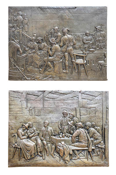 上海拍卖行2025年秋季古董珍玩拍卖会 - 德国高浮雕工艺人物铜板画作品(19.5×14.5cm)