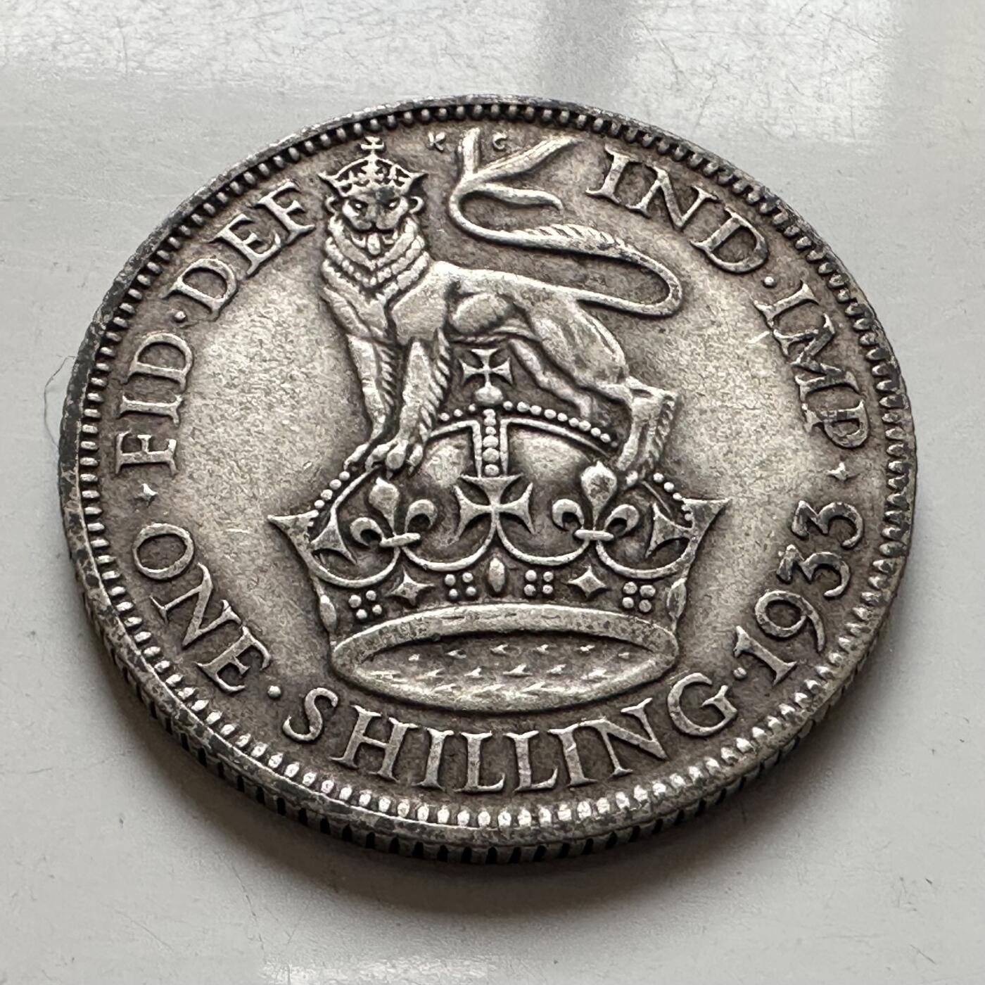 🌹外币初藏🌹🐯2026年第8场  每周二四六晚8️⃣点 接代拍 英国1933年1先令银币 5.65克50%银