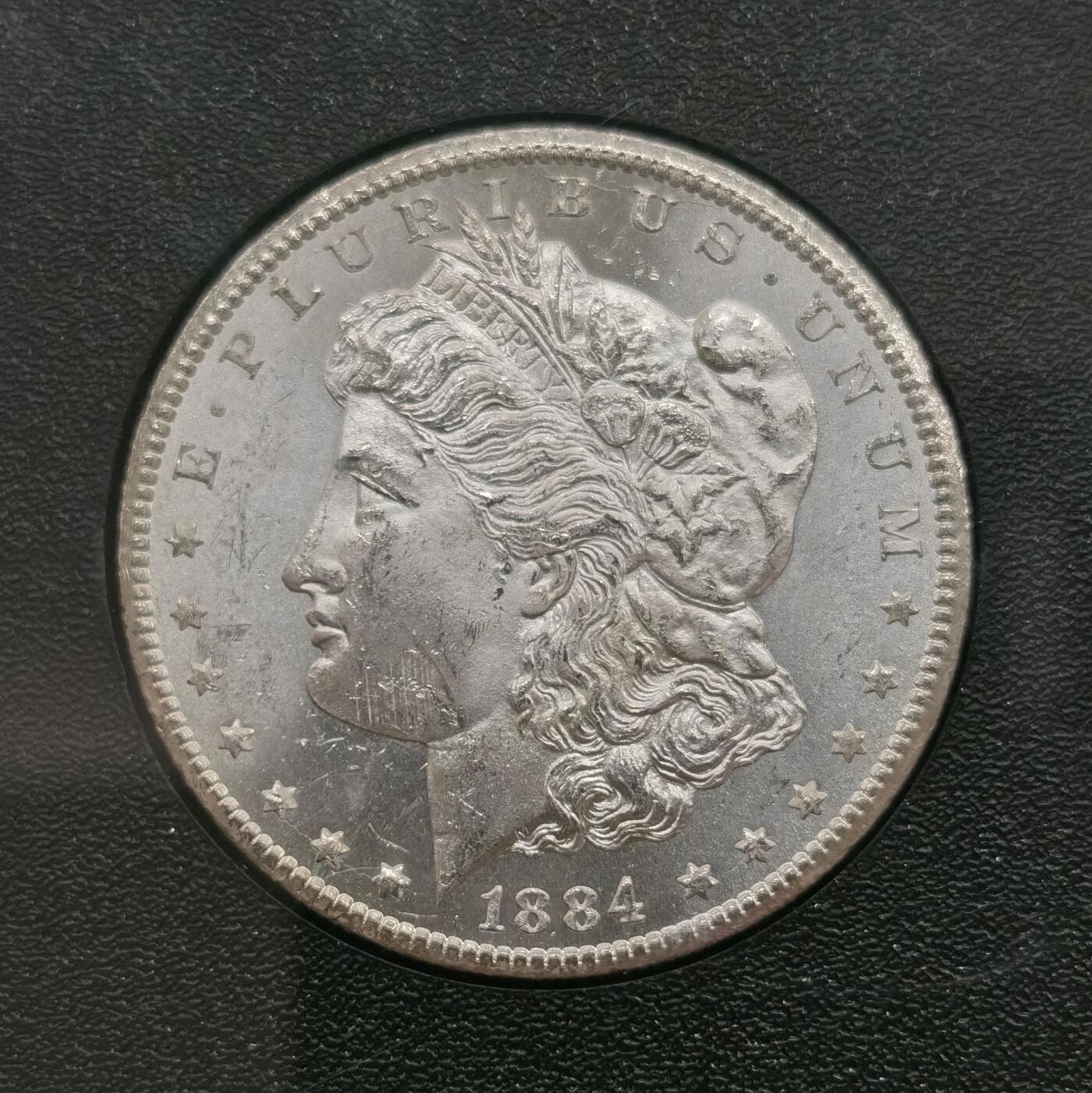 博洋堂世界钱币拍卖第157期（全场包邮） NGC MS63 美国1884年CC版摩根银币，稀少卡森厂，GSA大封装