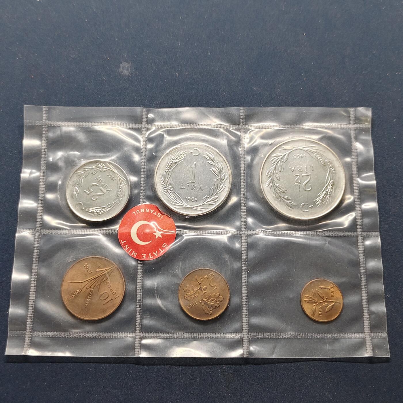 【全场包邮】纯粹捡漏拍494场 土耳其1965年官方封装套币-MS3