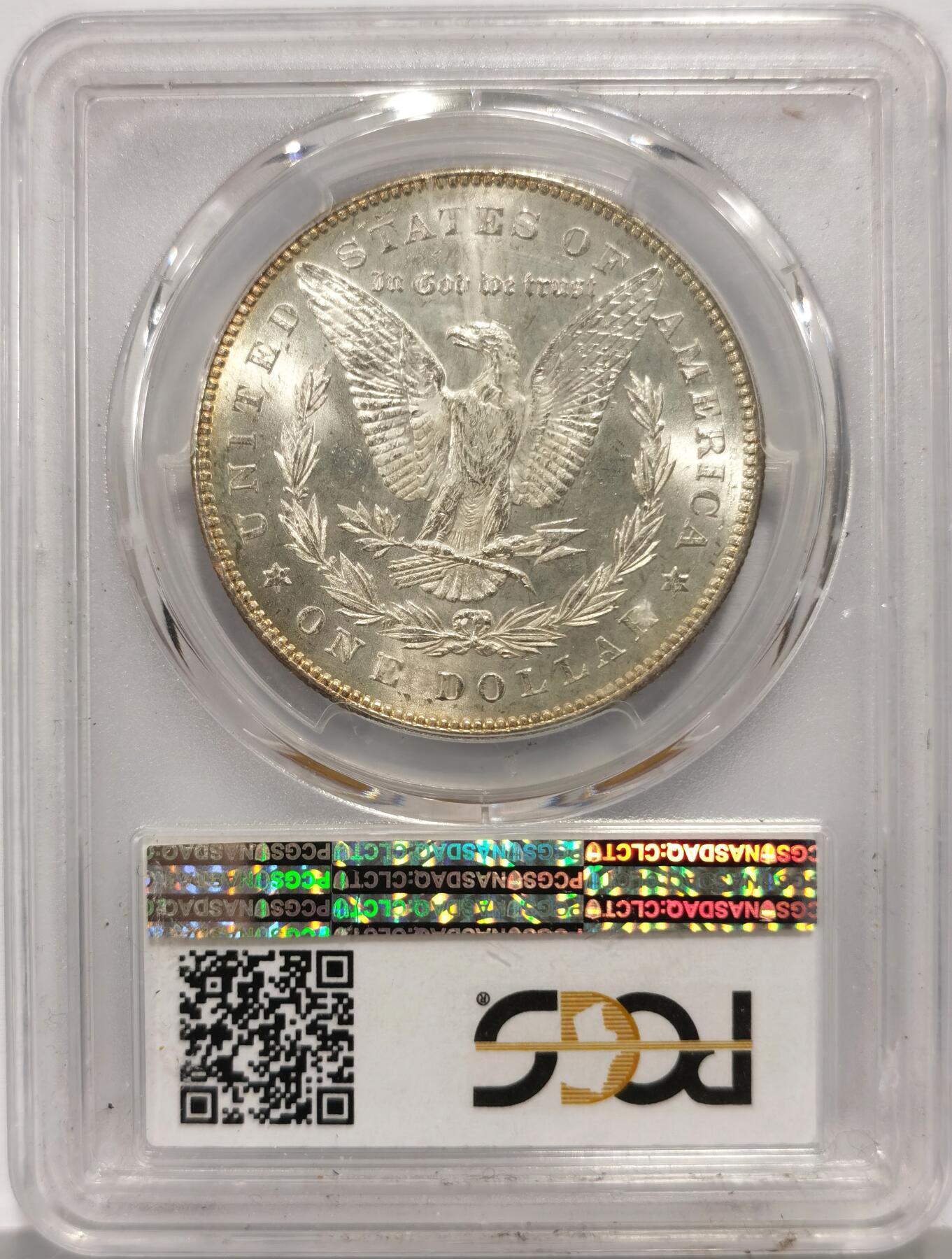 博洋堂世界钱币拍卖第157期（全场包邮） PCGS MS63 美国1878年摩根银币，7TF，Reverse of 1878，首年名誉版，背面卡槽有一小磕