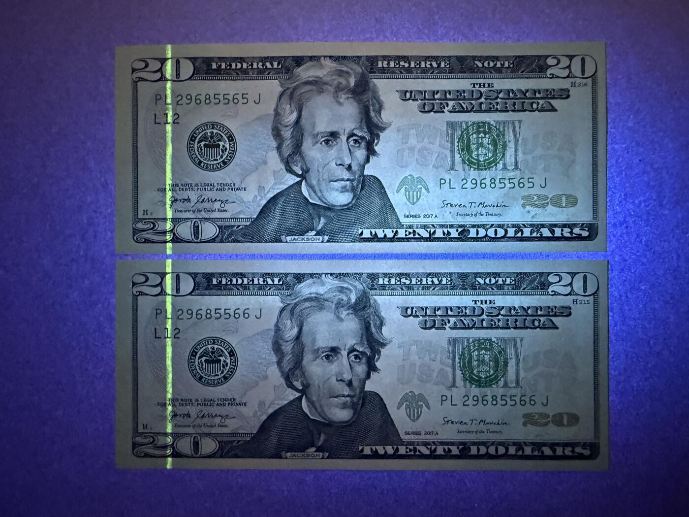 《艾美收藏》第229期-1.18周日外币荟萃 美国20美元2张 UNC 2017年 无47