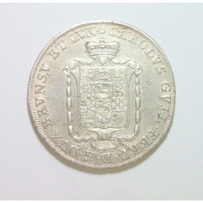 【旋风钱币】1月17日19:00准时开拍 精美欧洲币章、银币银章、第三帝国钱币等 全场包邮！ 【银】德国布伦瑞克1796年 盾徽1泰勒大银币 难得极美品