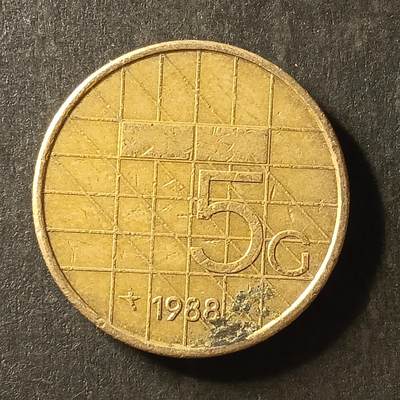 逸泉钱币2026A世界散币纸币纪念币专场A第一场 - 335 荷兰5盾厚铜镍币