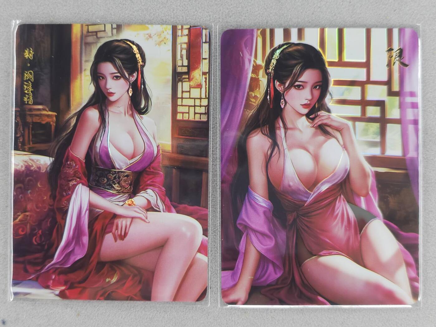 满200包邮！！龙虎卡牌-七二场（满200元包邮，无佣金，每周六结拍，欢迎送拍） 彩闪2张 乱世水浒传 阎婆惜