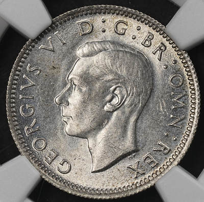 修遠堂世界钱币第101期 - NGC MS65 1946年英国6便士银币