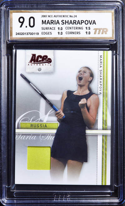 【俄甄集藏】“万象更新、马呈祥瑞”迎新春俄甄精品场-2026年(047)01-21 星期三 晚 19:30 全场包邮 - 卡片-Ace Authentic俄罗斯网球明星莎拉波娃，TTR 9.0，2007年落场球衣原件