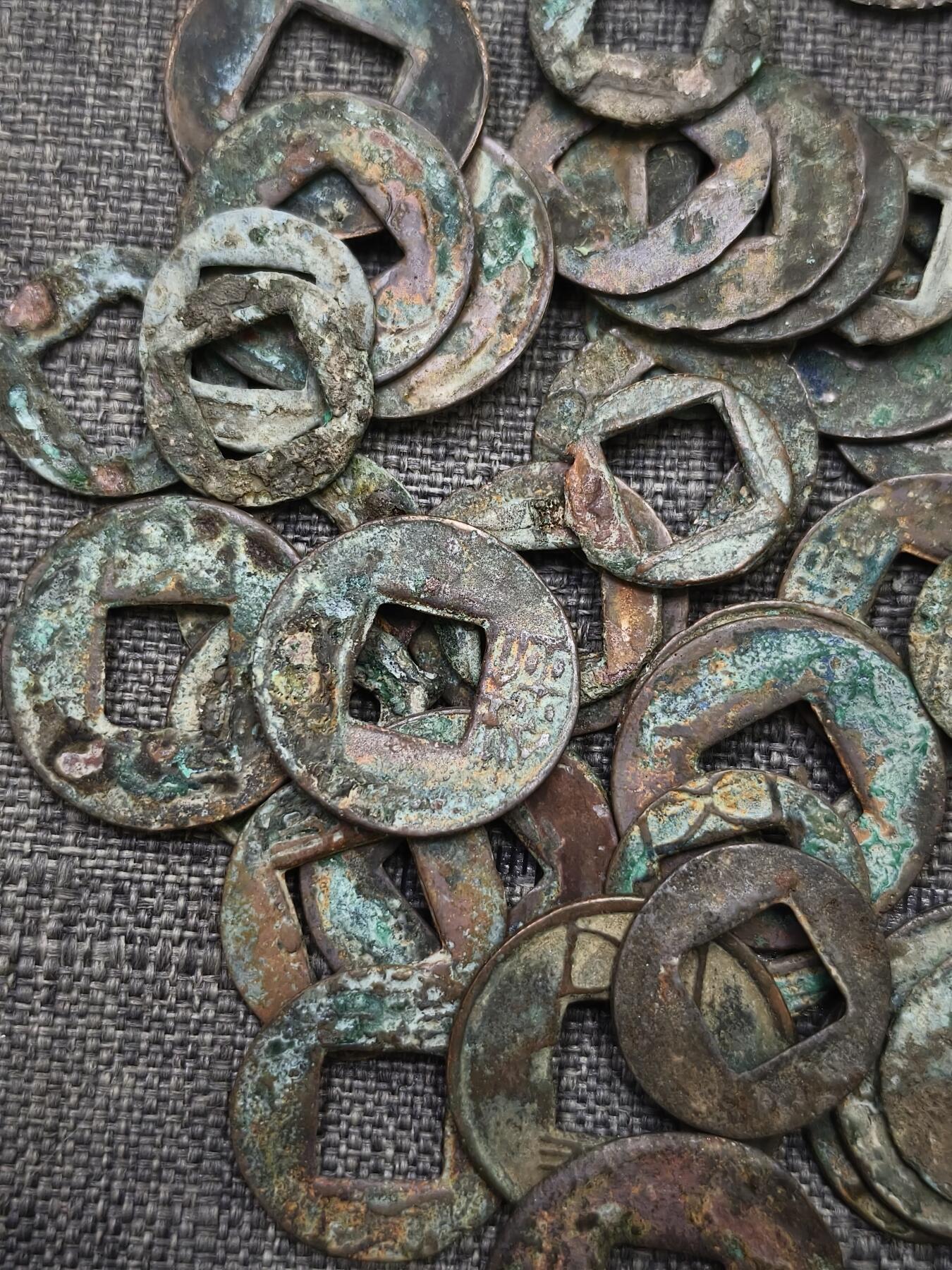 107期新疆红钱粟特钱币丝路钱币专场 五铢一组50个