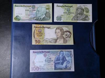 叁拾收藏第34期 - 葡萄牙早期小面值4张  UNC