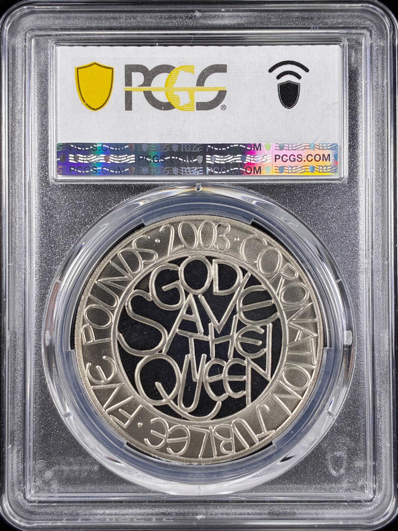 【雨安】【直播拍卖】【第0124期-评级币章】2026-01-17 周六 19:30 [评级现代] Great Britain 英国 5镑 2003年 登基纪念 PCGS-PR68DCAM 精制币