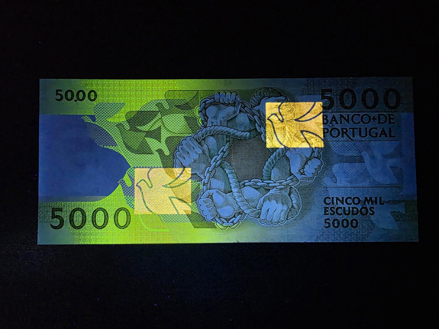 叁拾收藏第34期 葡萄牙1987年5000埃斯库多  UNC