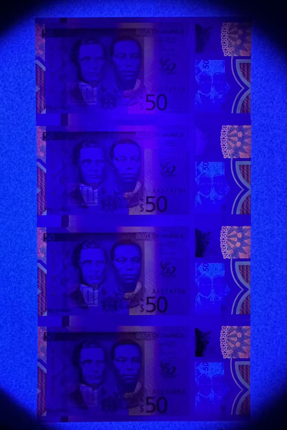 【Blue Auction】世界纸币精拍第776期——18级TOP拍卖/信誉/品质/专业/高效💫 【一组4张AA冠】牙买加 新版50元 全新UNC