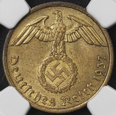 修遠堂世界钱币第101期 - NGC MS63 1937年德国10芬尼 A厂铭