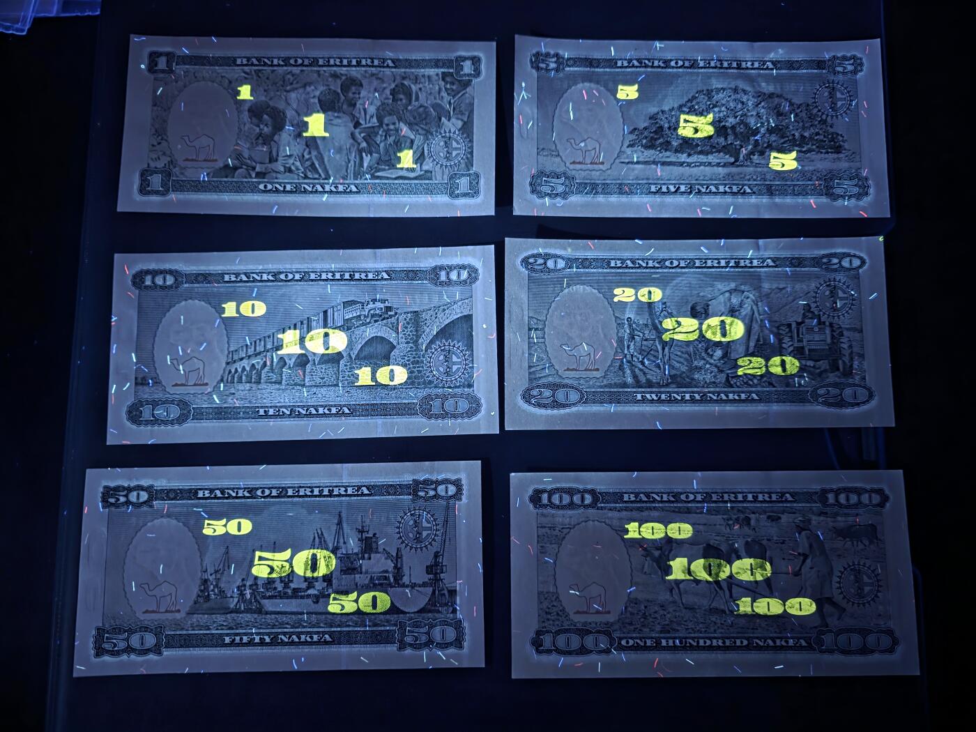 叁拾收藏第34期 厄立特里亚纸币 6张  UNC