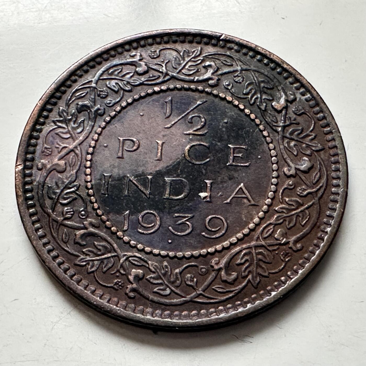 🌹外币初藏🌹🐯2026年第8场  每周二四六晚8️⃣点 接代拍 英属印度1939年1/2派沙