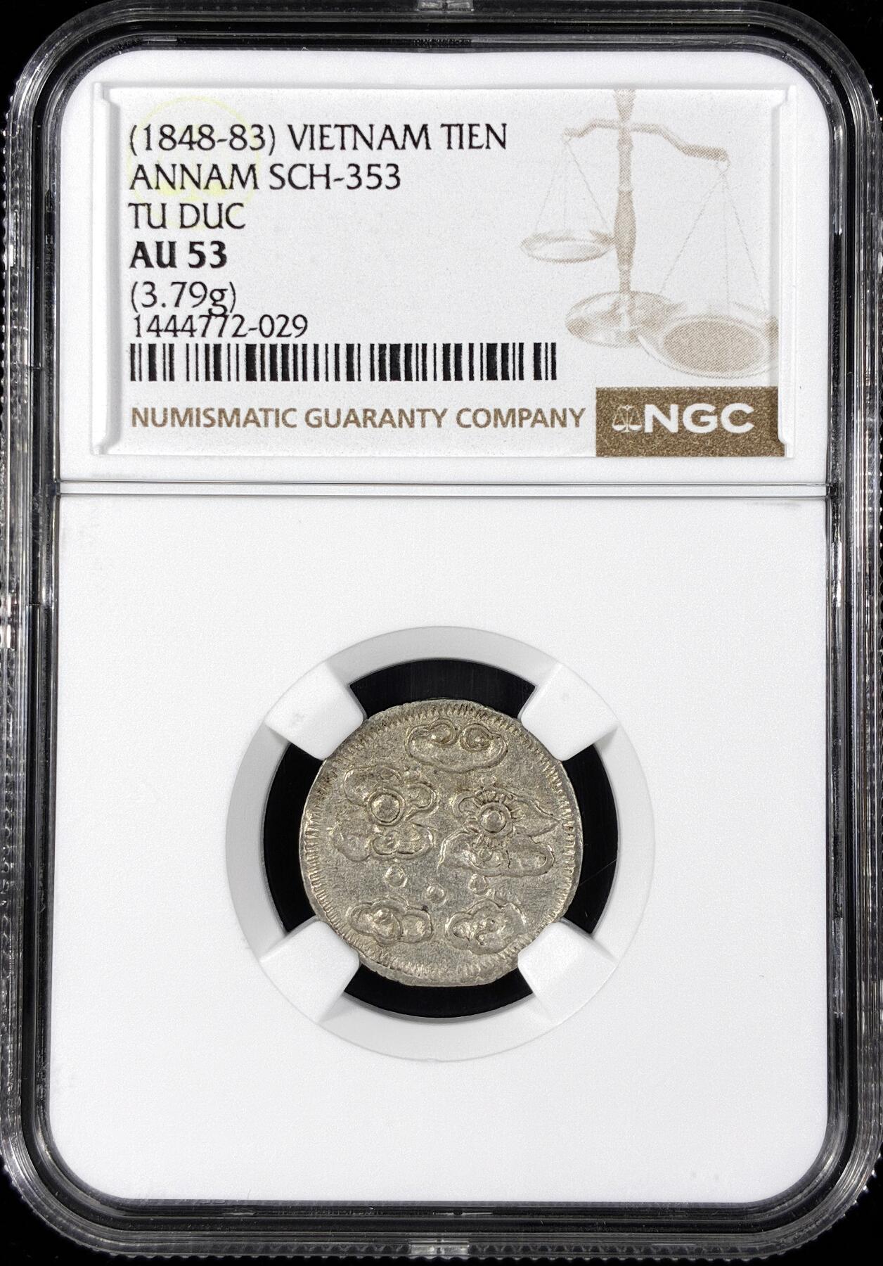 【雨安】【直播拍卖】【第0124期-评级币章】2026-01-17 周六 19:30 [评级亚洲] Vietnam 越南 安南 嗣德通宝  NGC-AU53