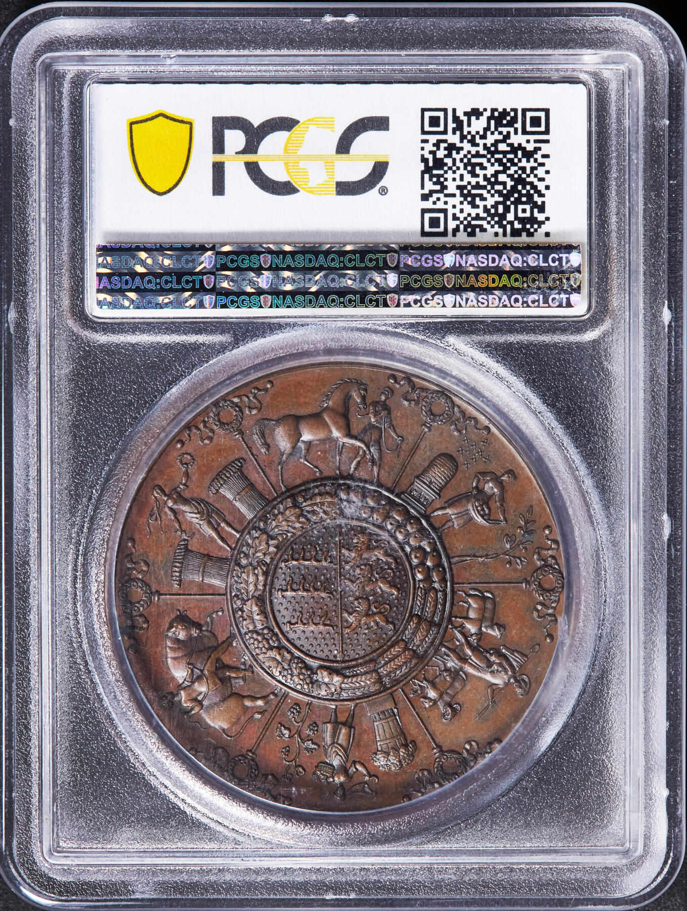 【俄甄集藏】“万象更新、马呈祥瑞”迎新春俄甄精品场-2026年(047)01-21 星期三 晚 19:30 全场包邮 德国符腾堡1816-1864年农业功绩铜质奖章，PCGS SP64，巧克力包浆，高浮雕，唯一冠军分数，设计华丽，少见品种