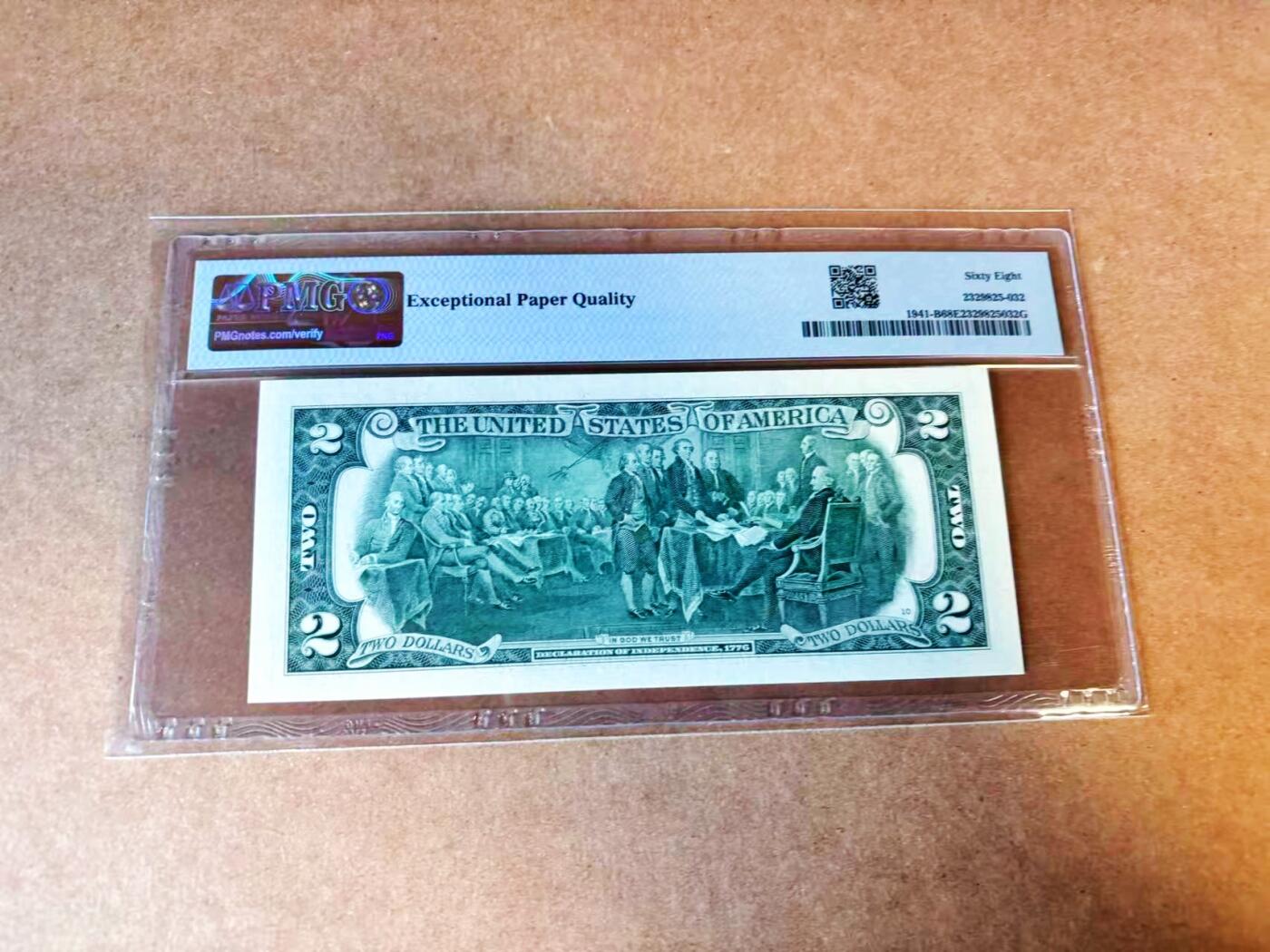 【Blue Auction】世界纸币精拍第776期——18级TOP拍卖/信誉/品质/专业/高效💫 美国 2017年2美金 PMG68EPQ 高分