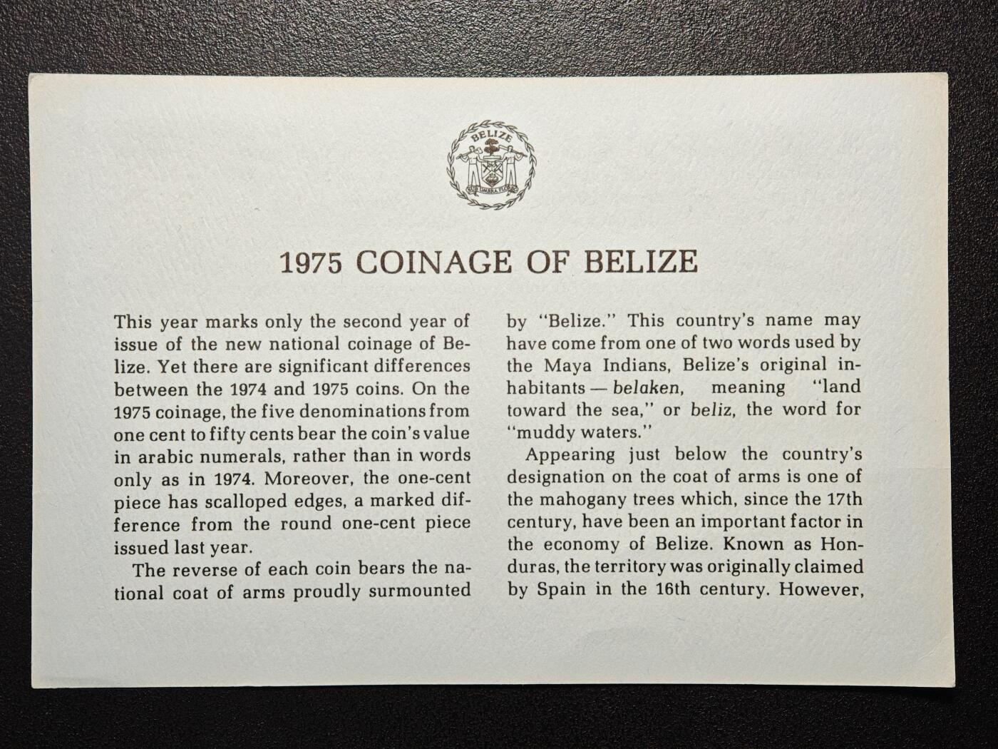 【德藏】世界币章拍卖第162期（拍品征集中~欢迎藏友联系） 1975年 伯利兹精制硬币套装 原封 带说明书 美国富兰克林造币厂代铸
