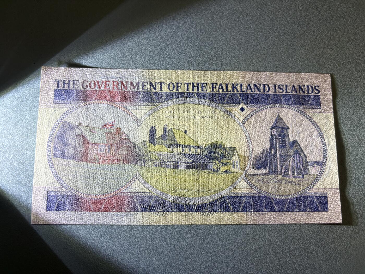 咖啡豆•收藏 2026年Jan_21th世界各国纸币拍卖 福克兰群岛 1984年 1镑 全新UNC 外国纸币 女王钞