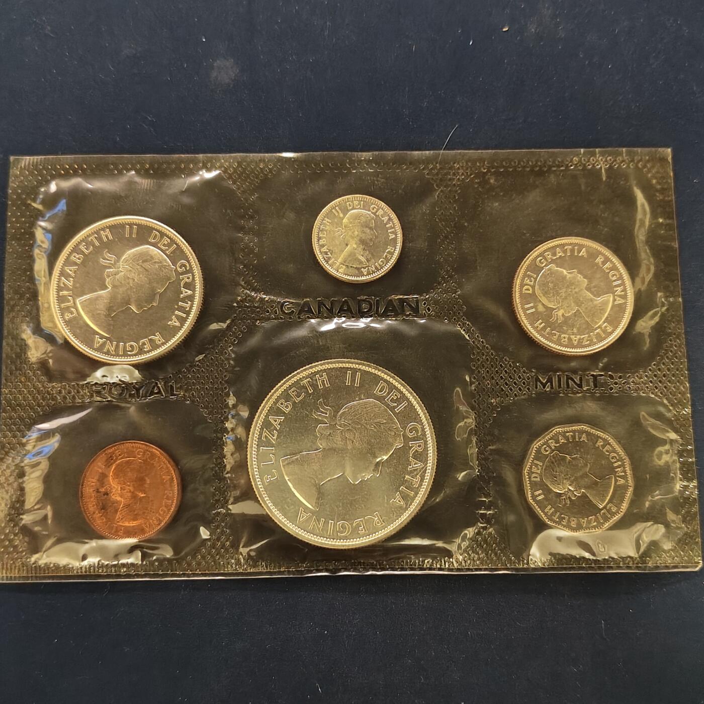 【全场包邮】纯粹捡漏拍495场-持续更新中 加拿大1962年4银1镍1铜（含纯银34.51克）官方封装套币6枚全套