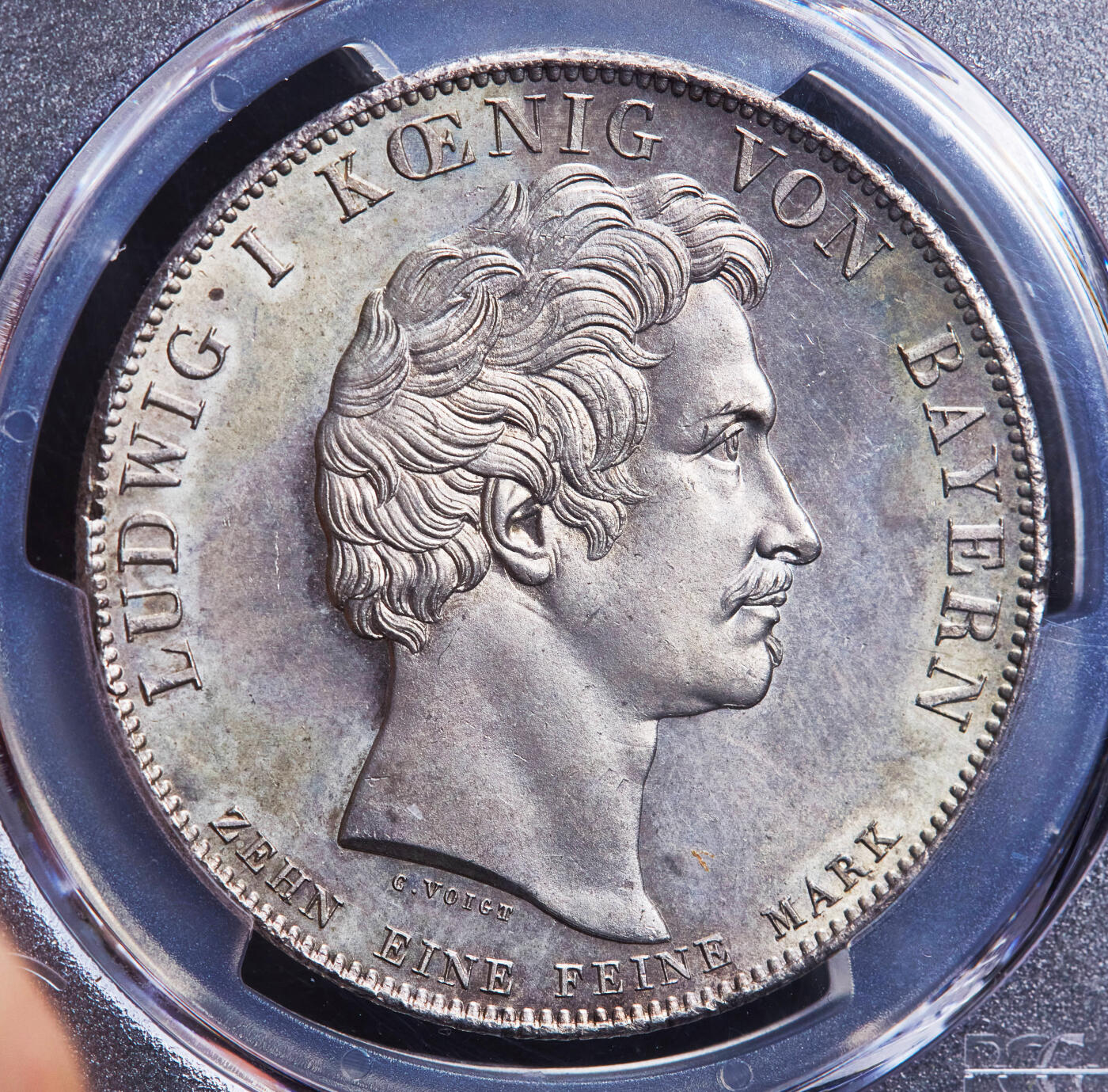 【俄甄集藏】“万象更新、马呈祥瑞”迎新春俄甄精品场-2026年(047)01-21 星期三 晚 19:30 全场包邮 德国巴伐利亚1833年路德维希一世关税同盟1泰勒大银币，PCGS MS63，原味老包浆，底板凝霜，经典品种