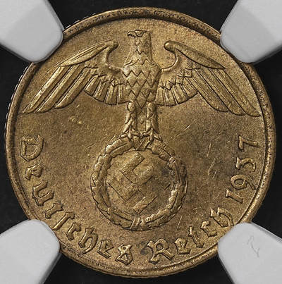 修遠堂世界钱币第101期 - NGC MS63 1937年德国5芬尼 A厂铭