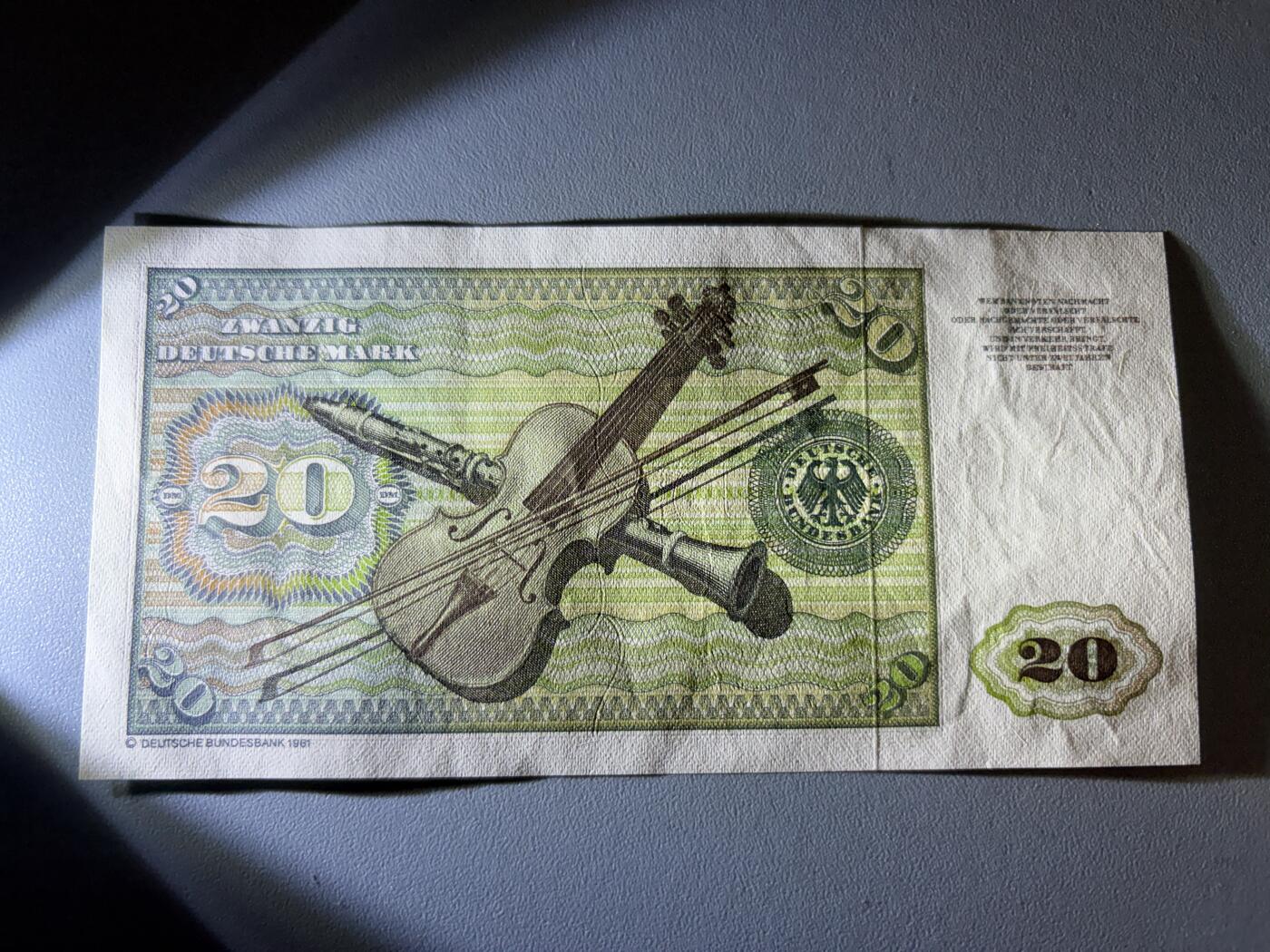 咖啡豆•收藏 2026年Jan_21th世界各国纸币拍卖 德国 1980年 20马克 美品UNC- 外国纸币