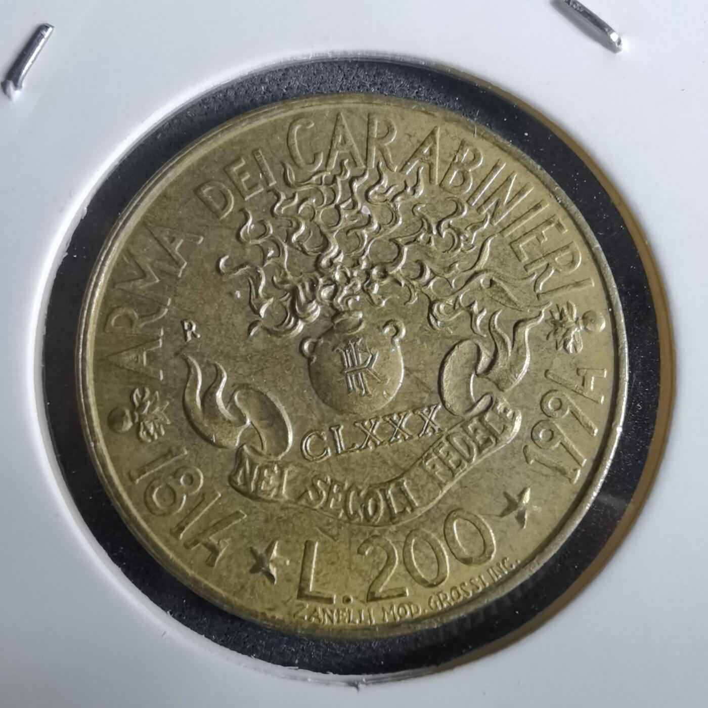 沼泽如烟--第961场 意大利1994年200里拉纪念币