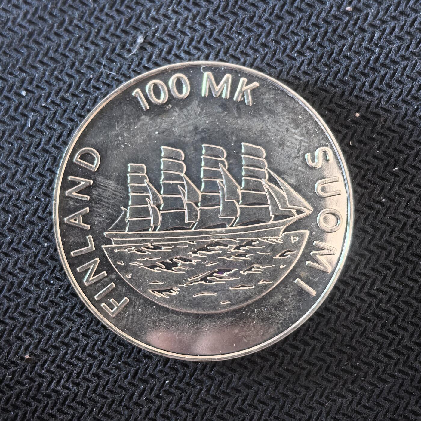 道一币馆币章第一百六十三场 芬兰1991年奥兰省自治70周年100马克银币  24g   925s