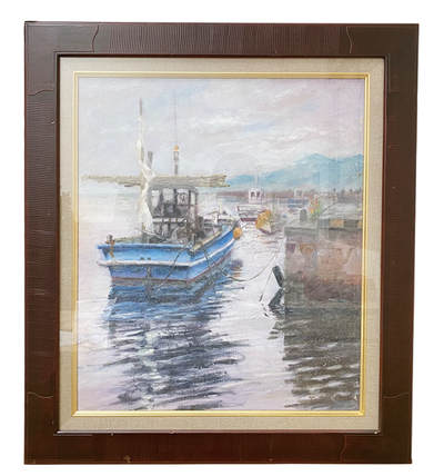 上海拍卖行2025年秋季古董珍玩拍卖会 - 日本写实主义名家油画作品《港》(60×67.5cm)