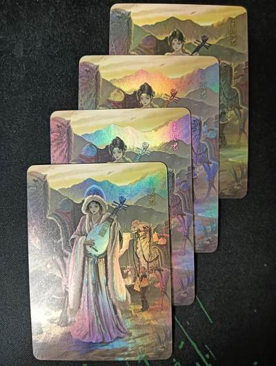 花开卡拍第61期（3月7号周六截拍，品控勿拍!!!拍品不寄存，运费5元（新疆需补运费差价或顺丰到付），自制卡难免瑕疵，可能存在轻微撞角爆边等出厂瑕疵，品控介意勿拍！） - 墨卡文创 御淑集 王昭君 三渐变+特藏，彩闪4张