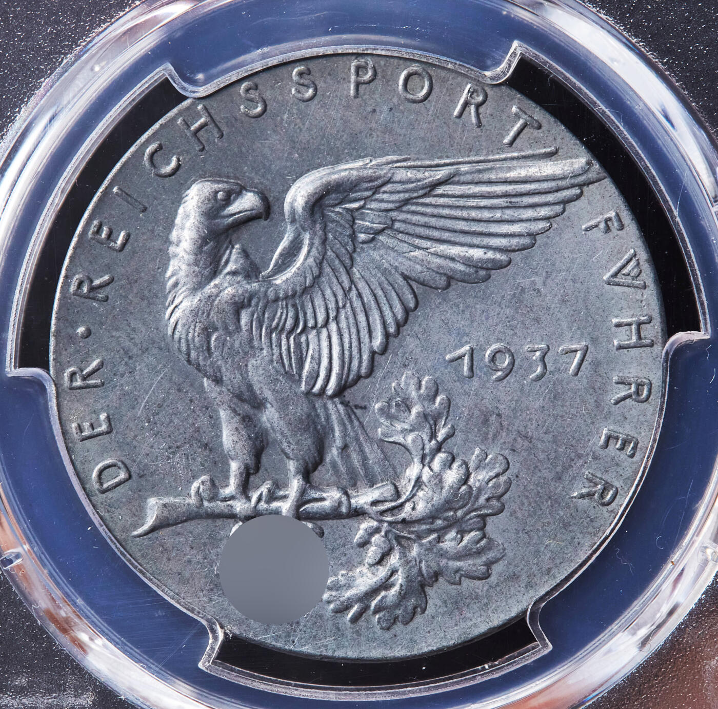 【俄甄集藏】“万象更新、马呈祥瑞”迎新春俄甄精品场-2026年(047)01-21 星期三 晚 19:30 全场包邮 德国第三帝国1937年纪念体育部长汉斯·冯·沙默尔·翁德·奥斯滕锌章，PCGS SP Genuine，少见品种，高浮雕