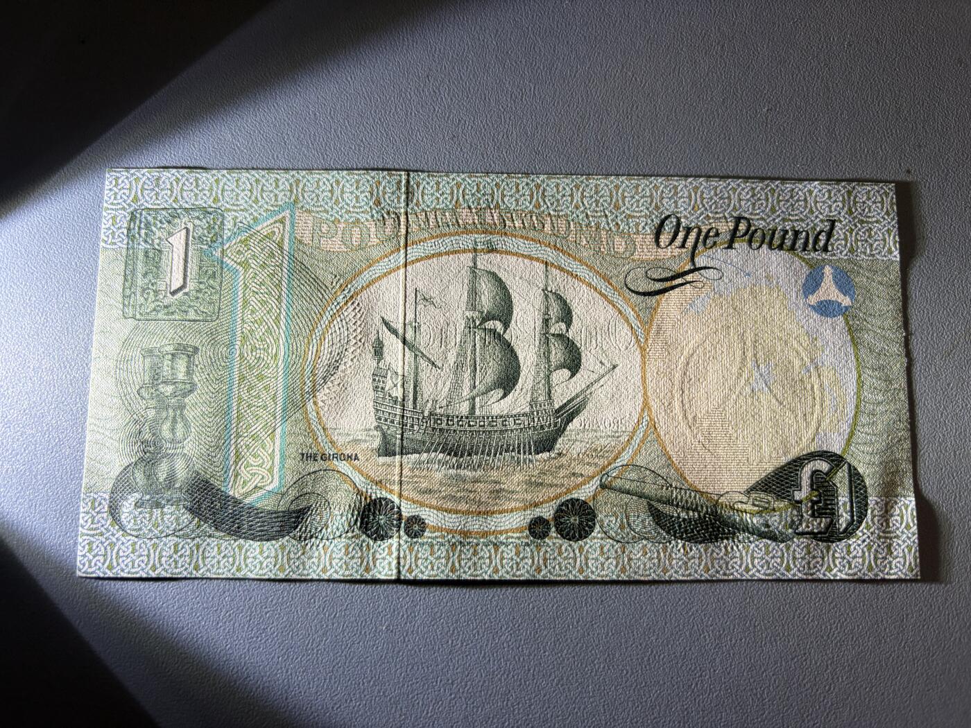 咖啡豆•收藏 2026年Jan_21th世界各国纸币拍卖 北爱尔兰 1979年 1镑 全新UNC 外国纸币